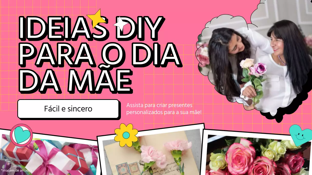 Guia de presentes para o Dia da Mãe Rosa e Branco Moderno DIY