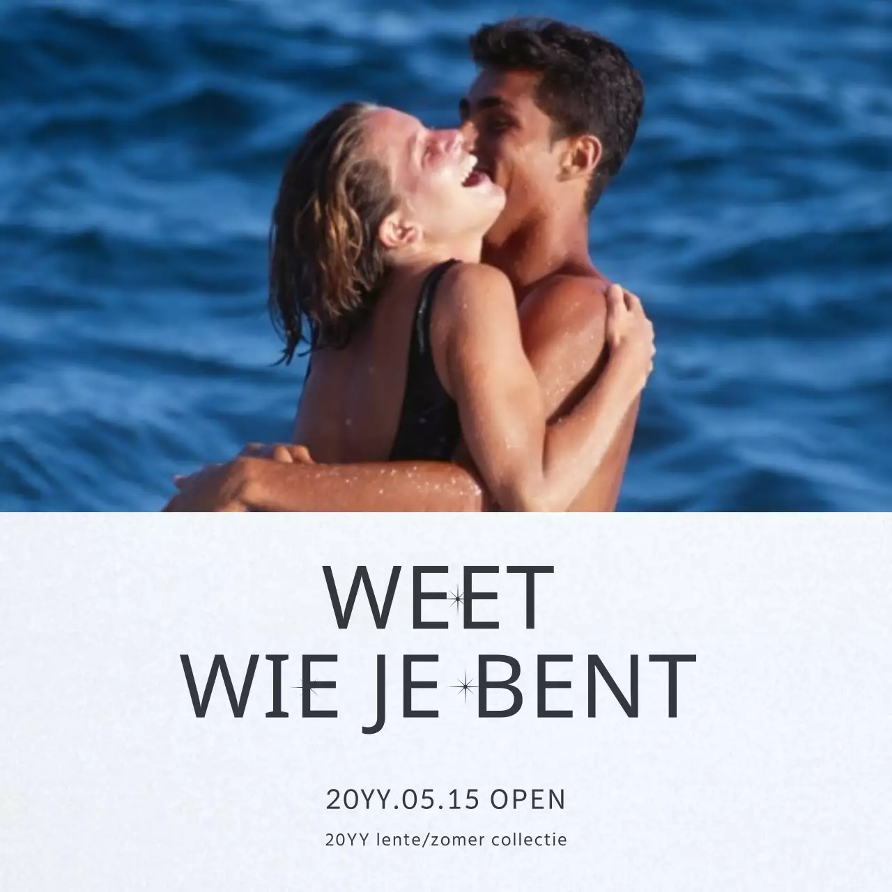 Promoot een eenvoudig social media-marketingpakket met een merknaam in blauw.