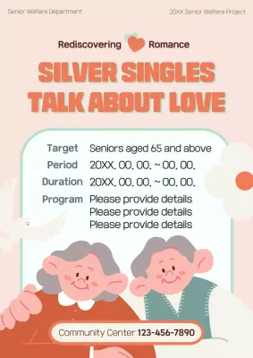 Beige Retro Senior Event Promotion Poster