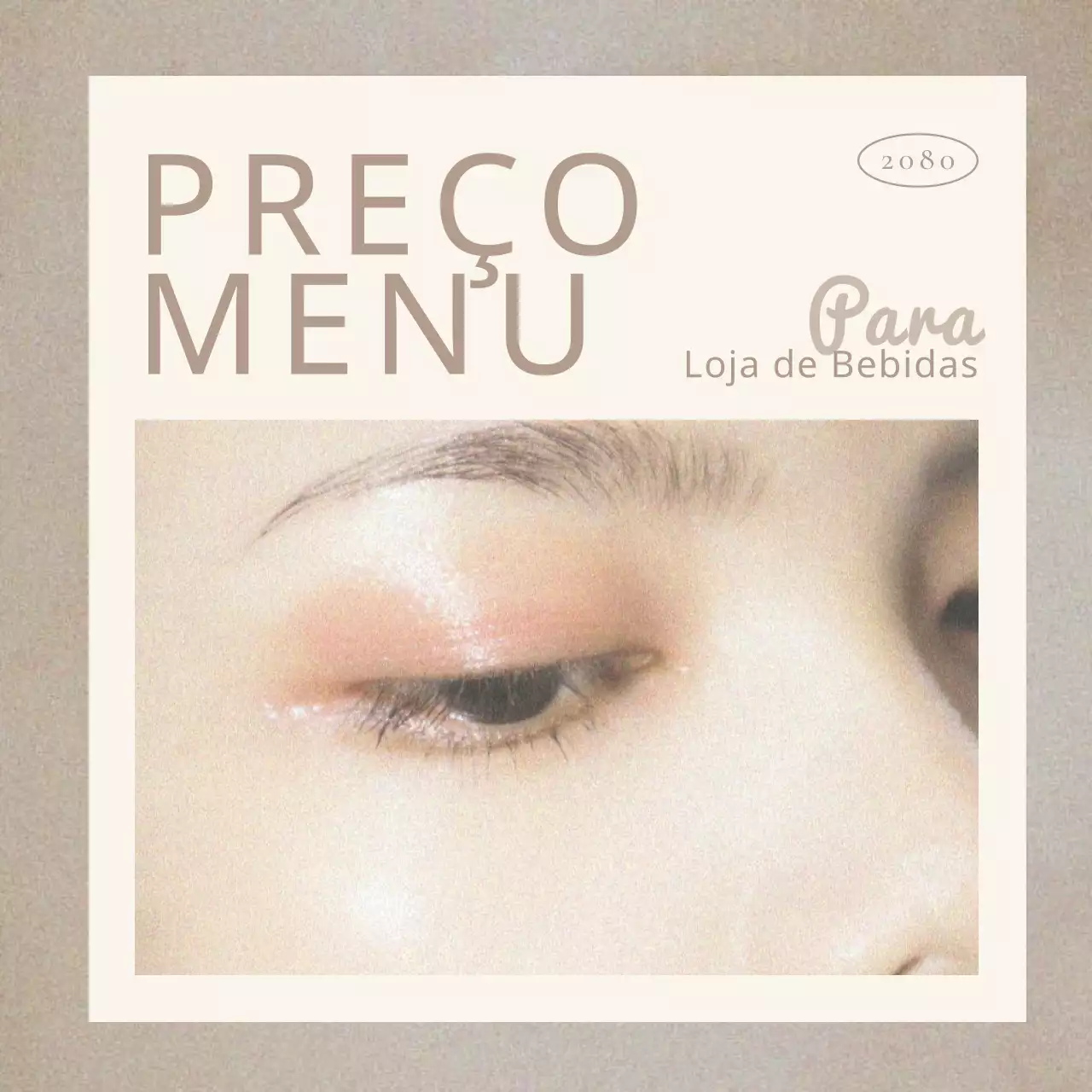 Promover um evento de beleza simples em castanho e bege