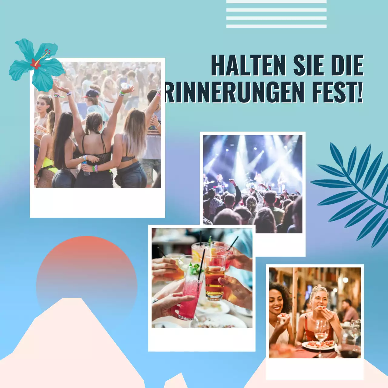 Die Spring Break Party-Kampagne der Trendy Bar in Blau und Orange