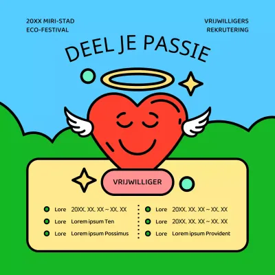 Rode en groene kitscherige festivalvrijwilligers gezocht voor het festival van dit jaar