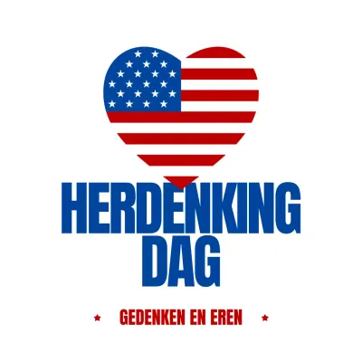 Blauw Rood Wit Eenvoudig Minimal Memorial Day Mededeling