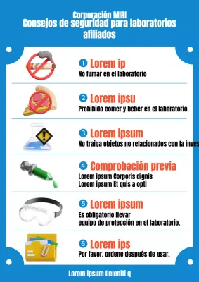 El laboratorio azul y naranja es un recordatorio de seguridad