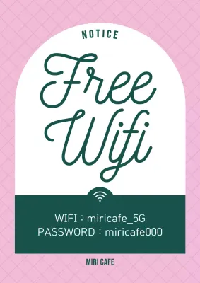 Pink Simple Wifi Notice Poster