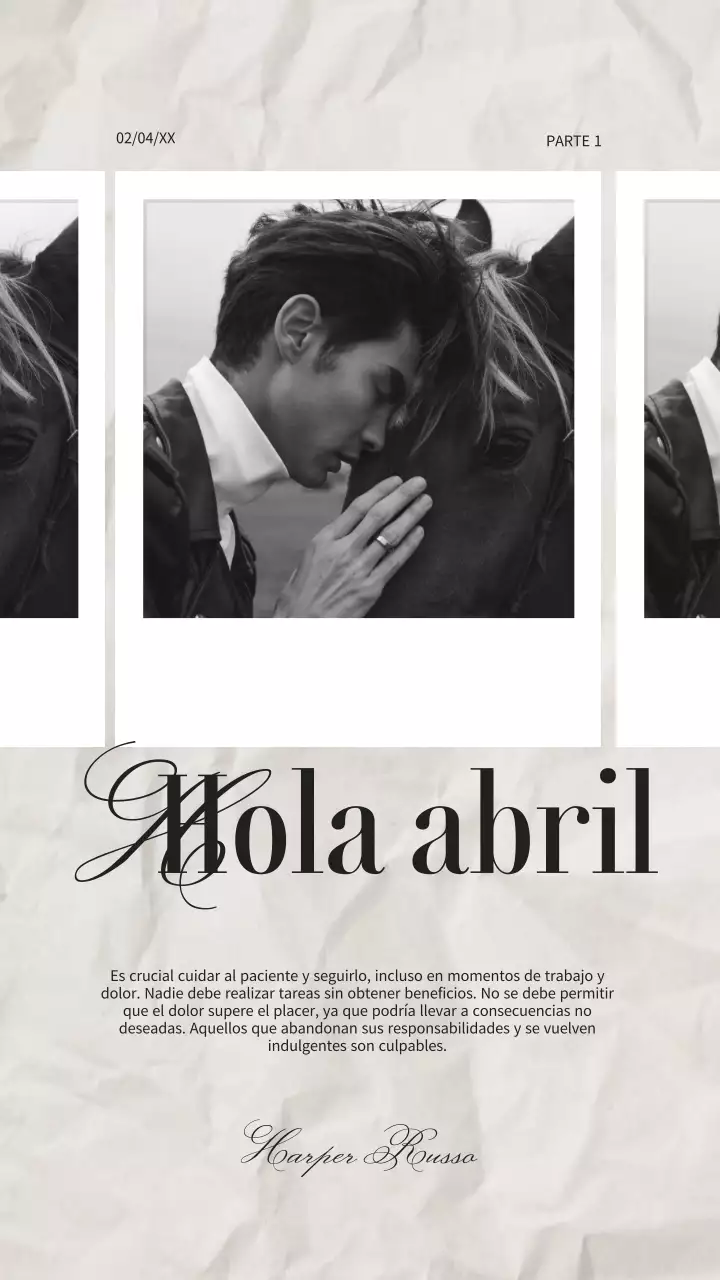 Elegante collage de fotos en blanco y negro para la campaña Hello April