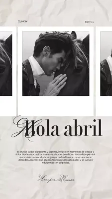 Elegante collage de fotos en blanco y negro para la campaña Hello April