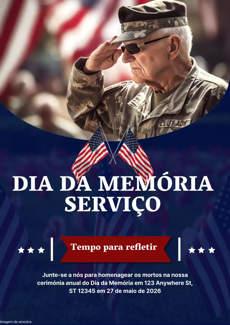 Promova o seu evento moderno do Dia da Memória azul e vermelho