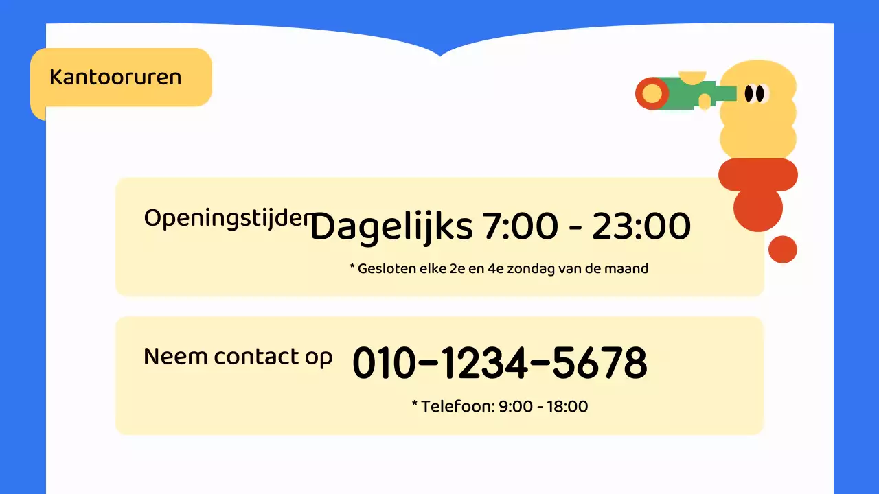 Aankondiging van het Blauwe Studiecafé