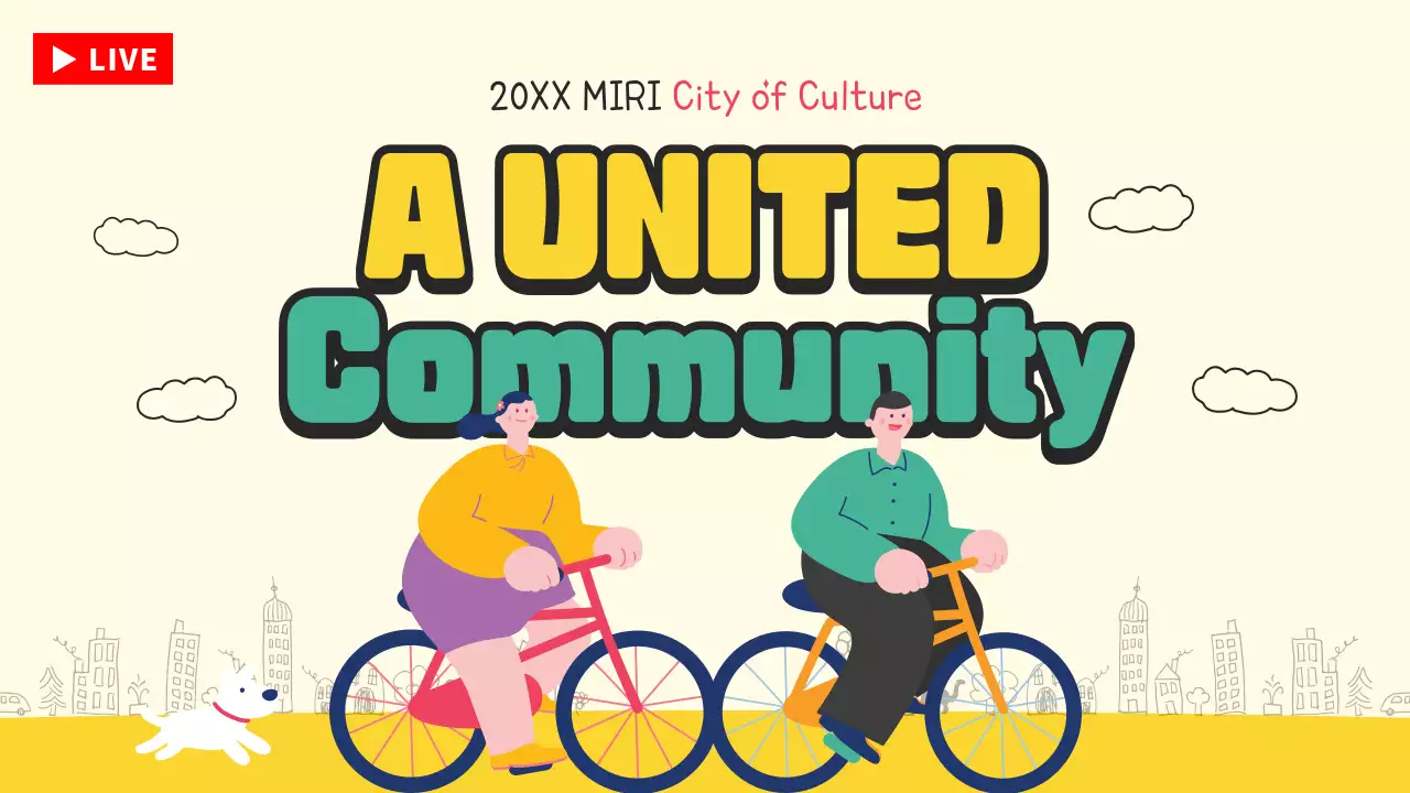 옐로우 심플 커뮤니티 프로모션 유튜브 썸네일