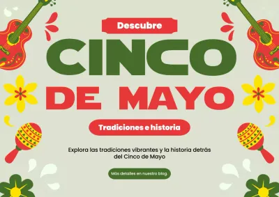 Explicación moderna del Cinco de Mayo en verde y rojo