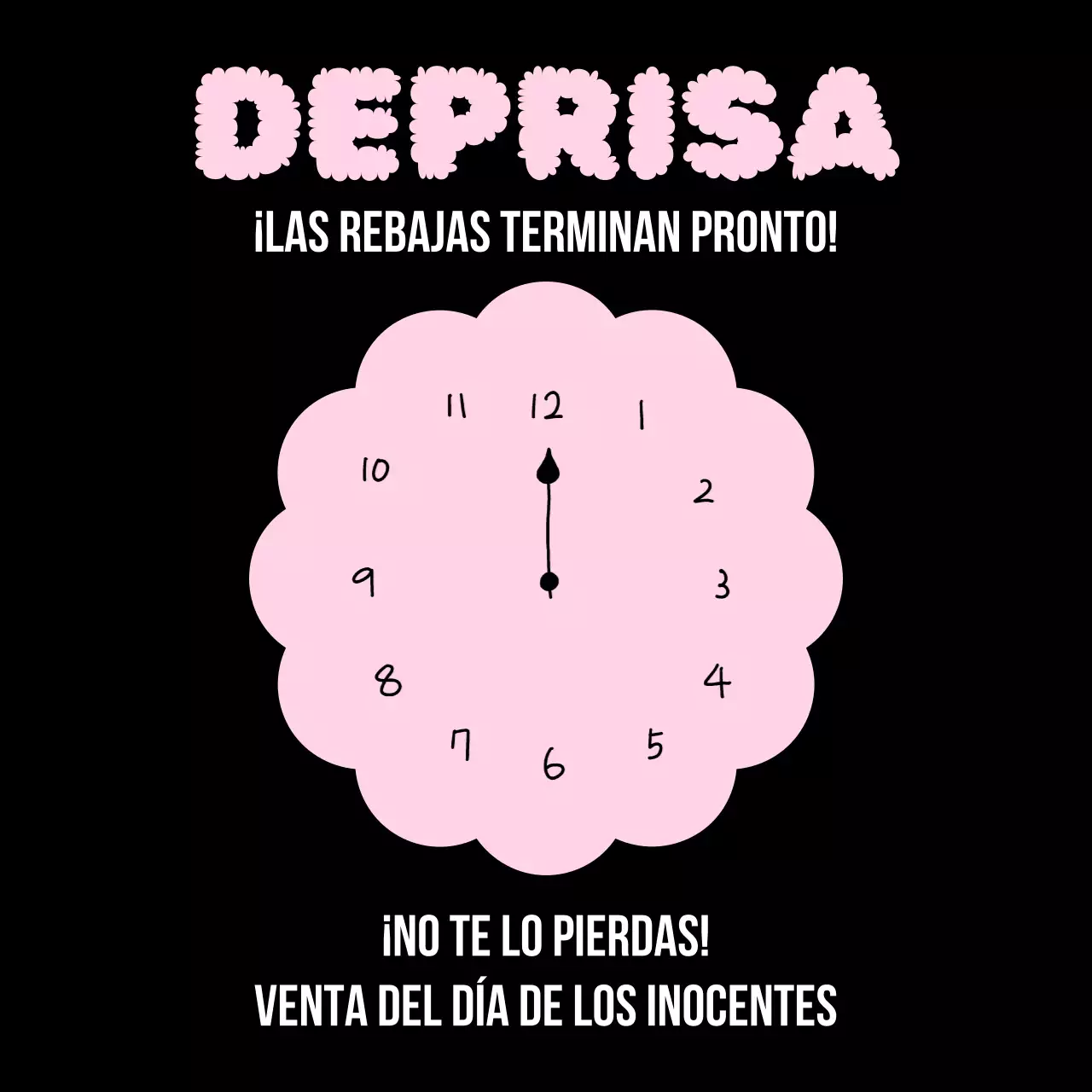 Black Pink Simple April Fools Day Sale Alert