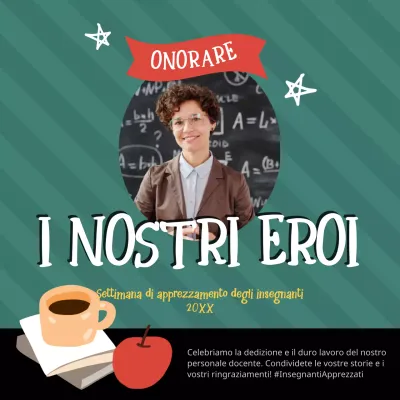 Animazione verde Settimana nazionale di apprezzamento degli insegnanti Pubblicità