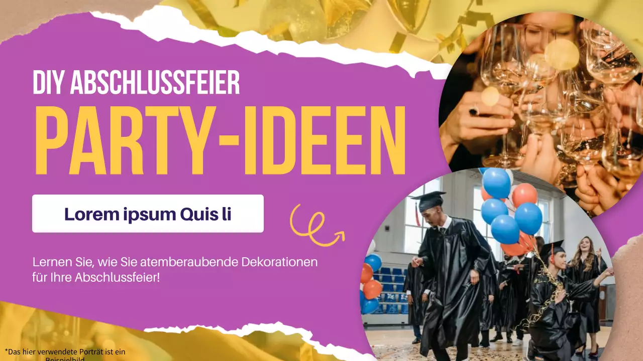 Lila und Gelb Modern Graduation Party Dekoration Guide