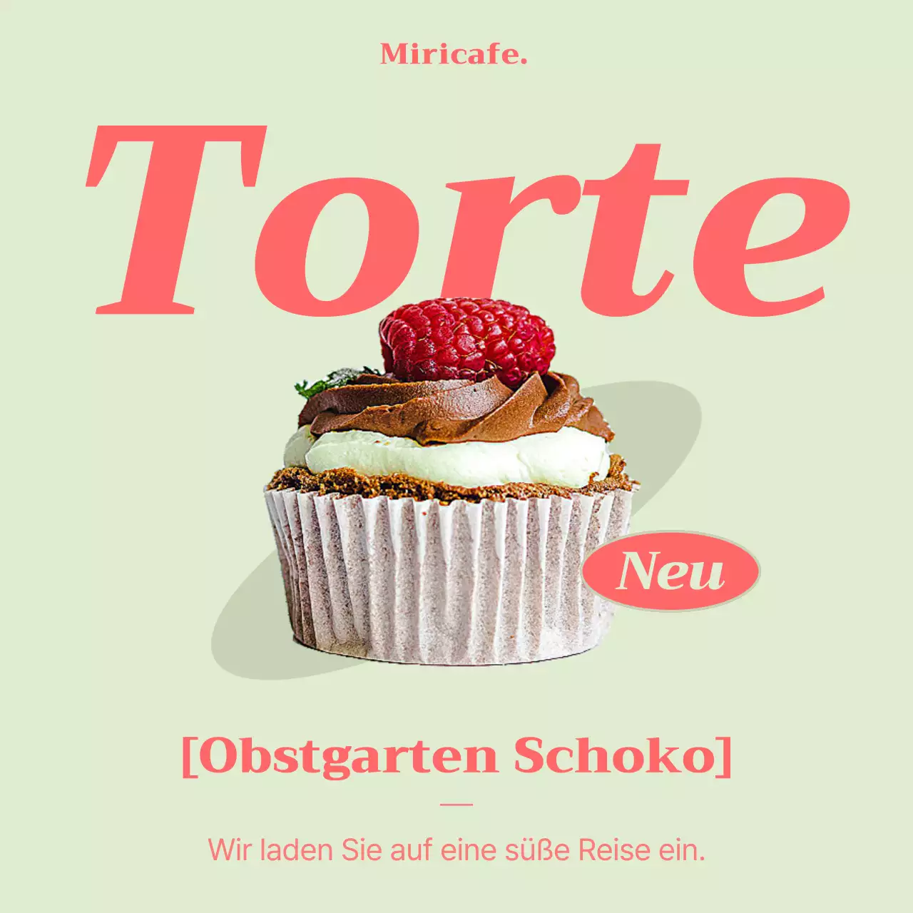 Förderung eines kitschigen Café-Desserts mit Minze und Orange