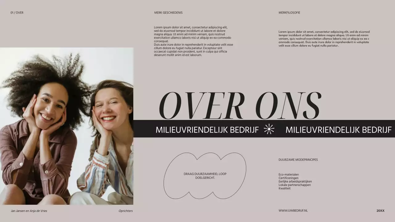 Beige Zwart Modern Fashion Company's Introductie