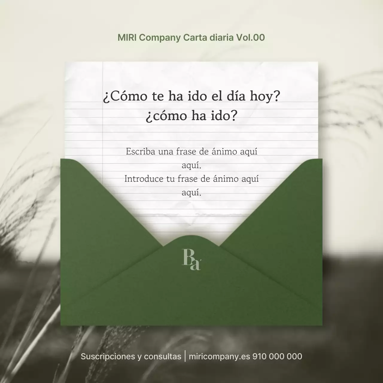 Papelería sentimental sencilla en color caqui