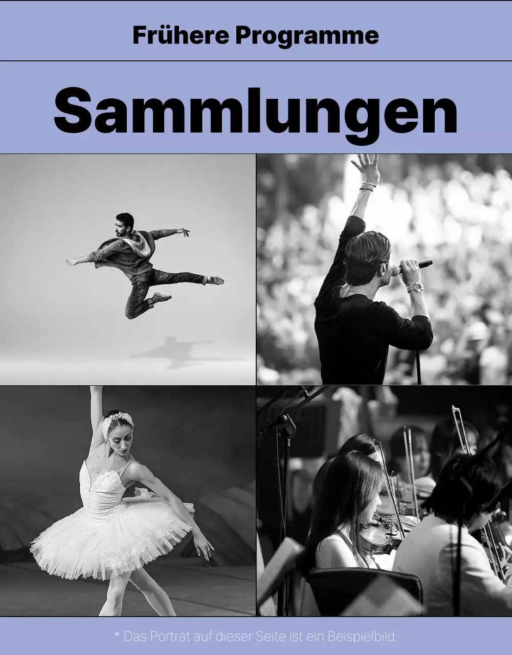 Schlichte lilafarbene und rosafarbene Programminformationen anzeigen