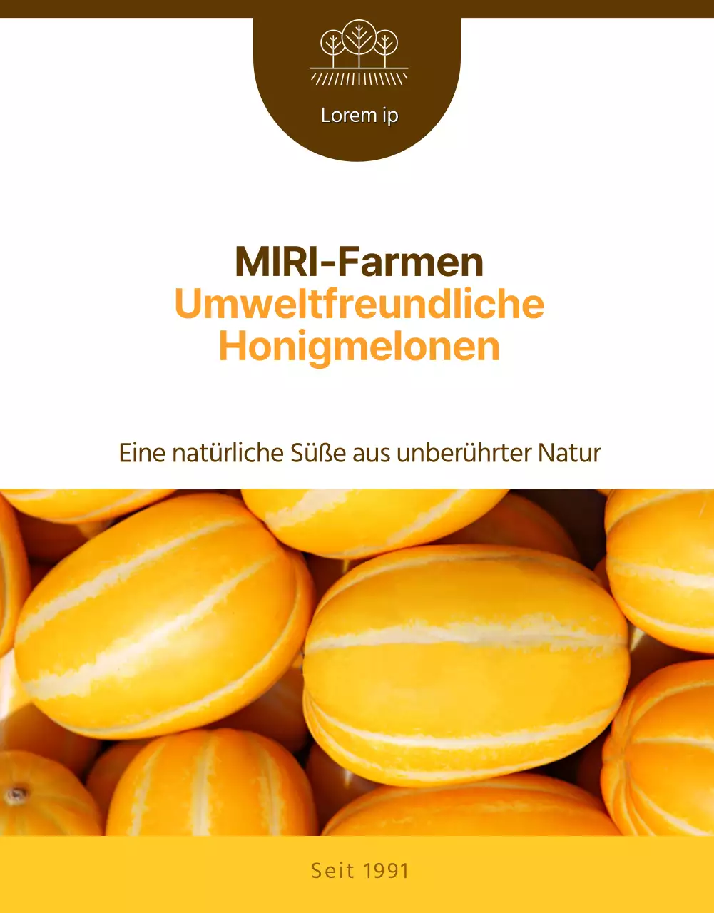 Einfache gelbe Melonenwerbung