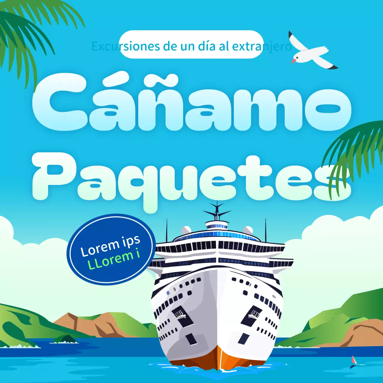 Promocionar el azul y el verde naturales de los productos de viaje de la Isla del Cáñamo