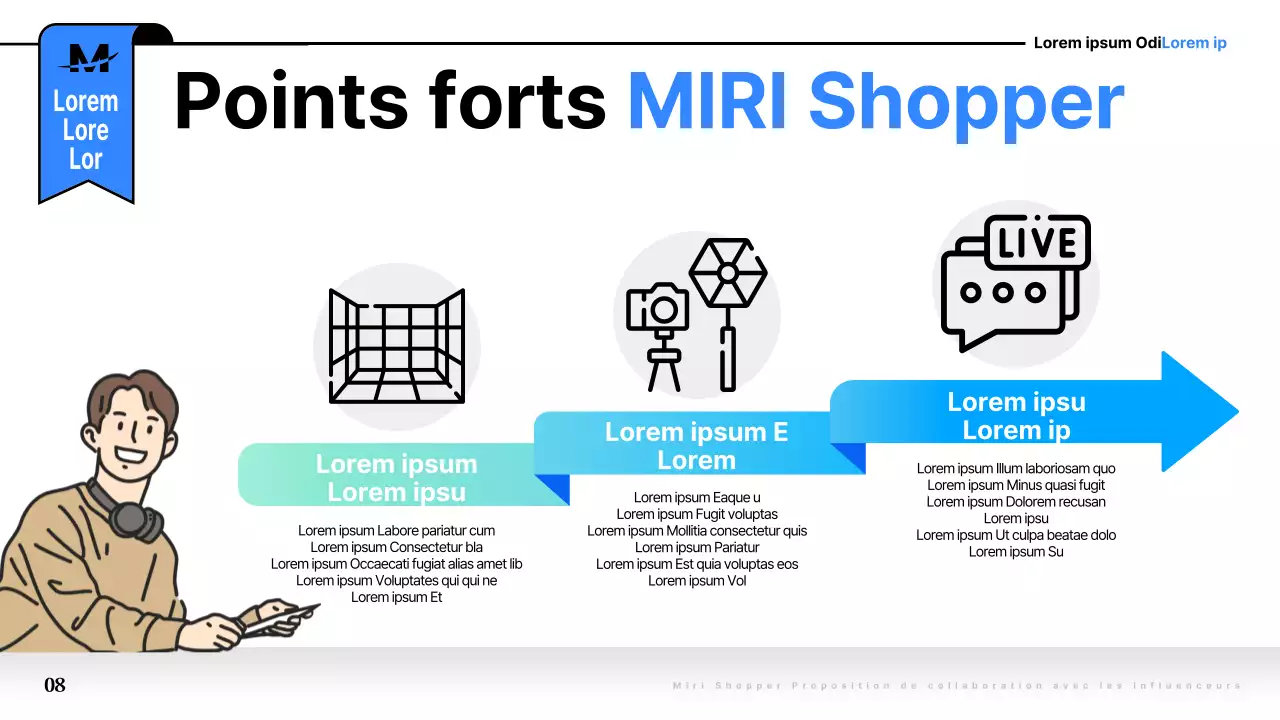 Proposition de collaboration pop-art en bleu et noir