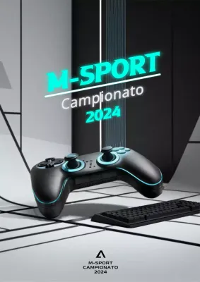 Volantino del campionato Esports Modern nero e neon