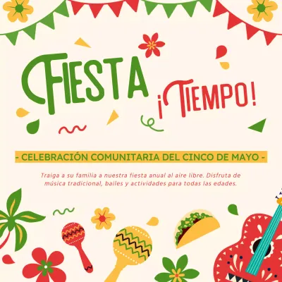 Verde y Rojo Publicidad Moderna para la Celebración del Cinco de Mayo