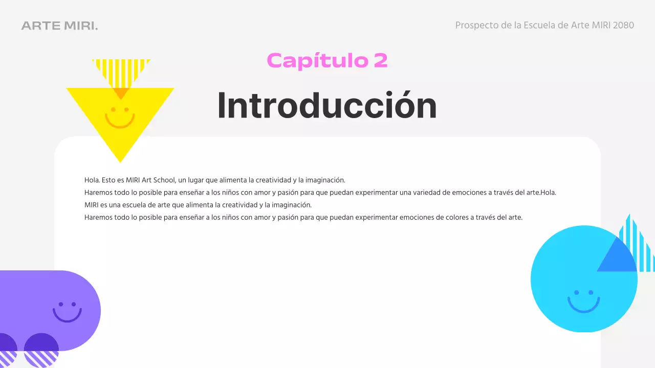 Presentamos la escuela de arte rosa y celeste