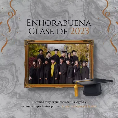 Publicidad de lujo gris para la temporada de graduaciones