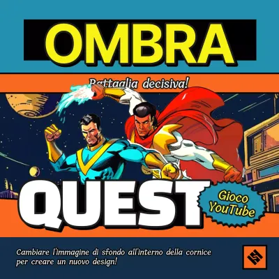 Promuovere i cartoni animati retrò in arancione e blu