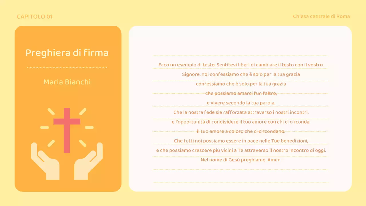 Risorse di culto dell'area dei piccoli gruppi della Chiesa gialla e arancione