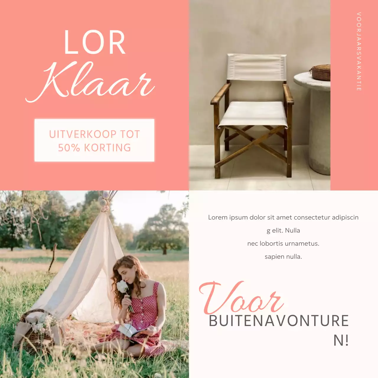 Groen en Roze Elegante Voorjaarsuitverkoop Promotie