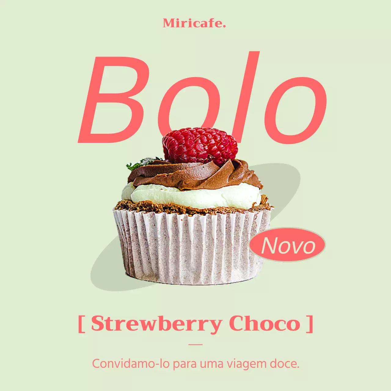 Promover uma sobremesa de café kitsch de menta e laranja