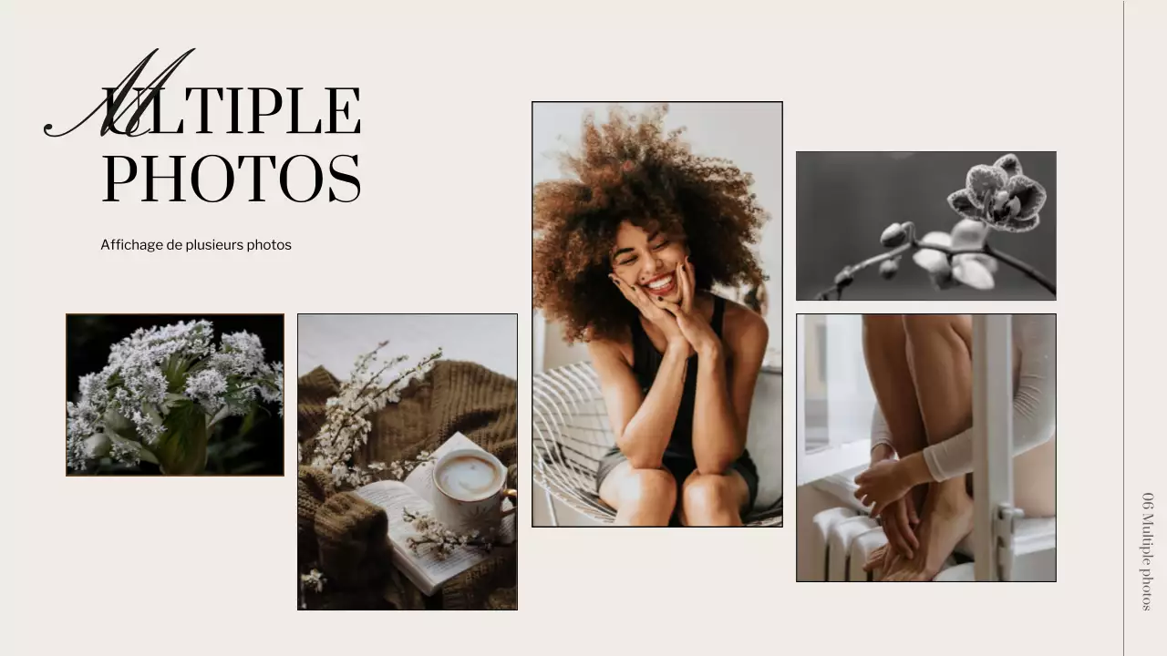 Instructions pour le collage de photos minimales en ivoire