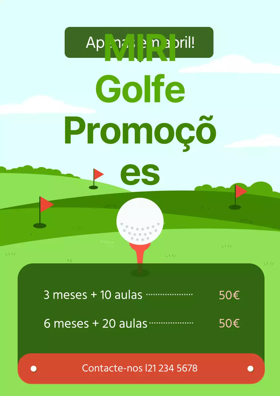 Promova o seu evento de promoção de golfe com um toque verde