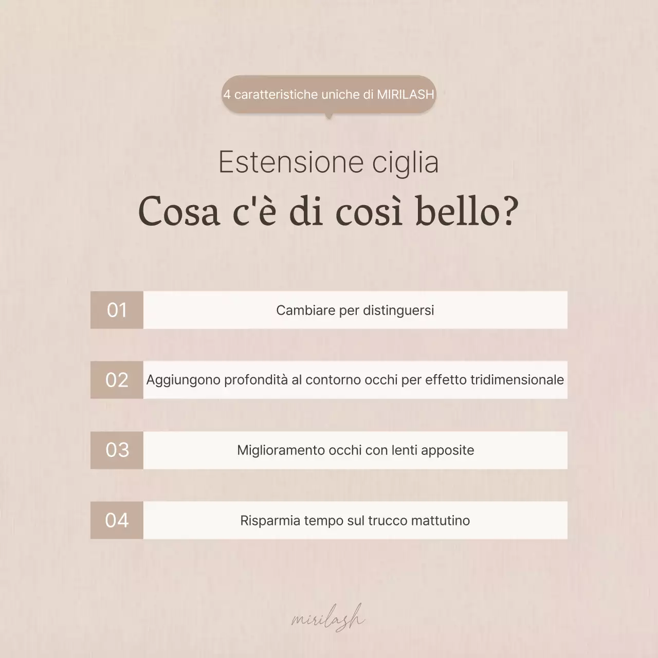 Procedura semplice per le ciglia in promozione di bellezza marrone e beige