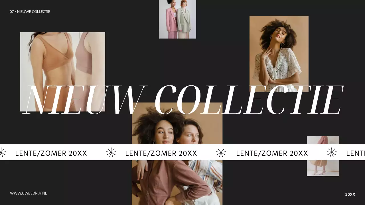 Beige Zwart Modern Fashion Company's Introductie