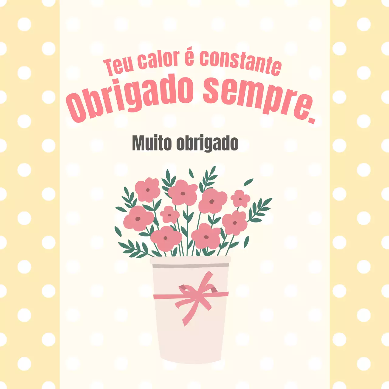 Um bonito postal sentimental em amarelo e cor-de-rosa