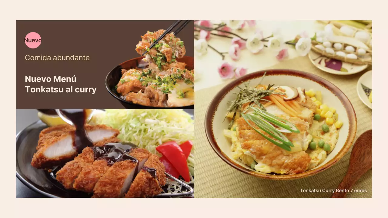 Folleto impreso promocional sencillo para tiendas en rosa y beige