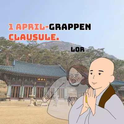 Jjal met april-flacon met oranje en rode letters