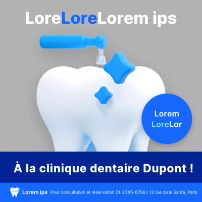 Annonce simple de traitement des cavités en bleu et bleu marine