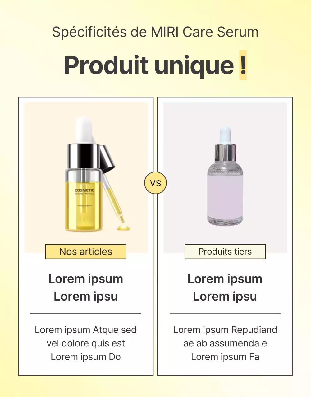 Promouvoir des produits cosmétiques simples pour la peau en jaune et orange