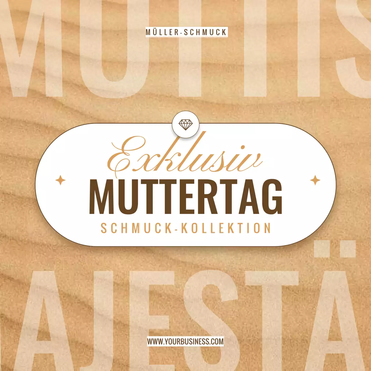 Beige und Gold Moderne Exklusive Schmuckkollektion Besondere Muttertagsanzeige