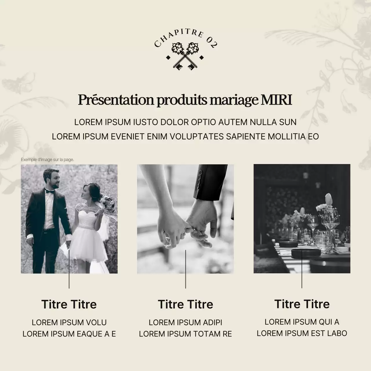 Promouvoir un mariage dans un hôtel de luxe en ivoire et noir