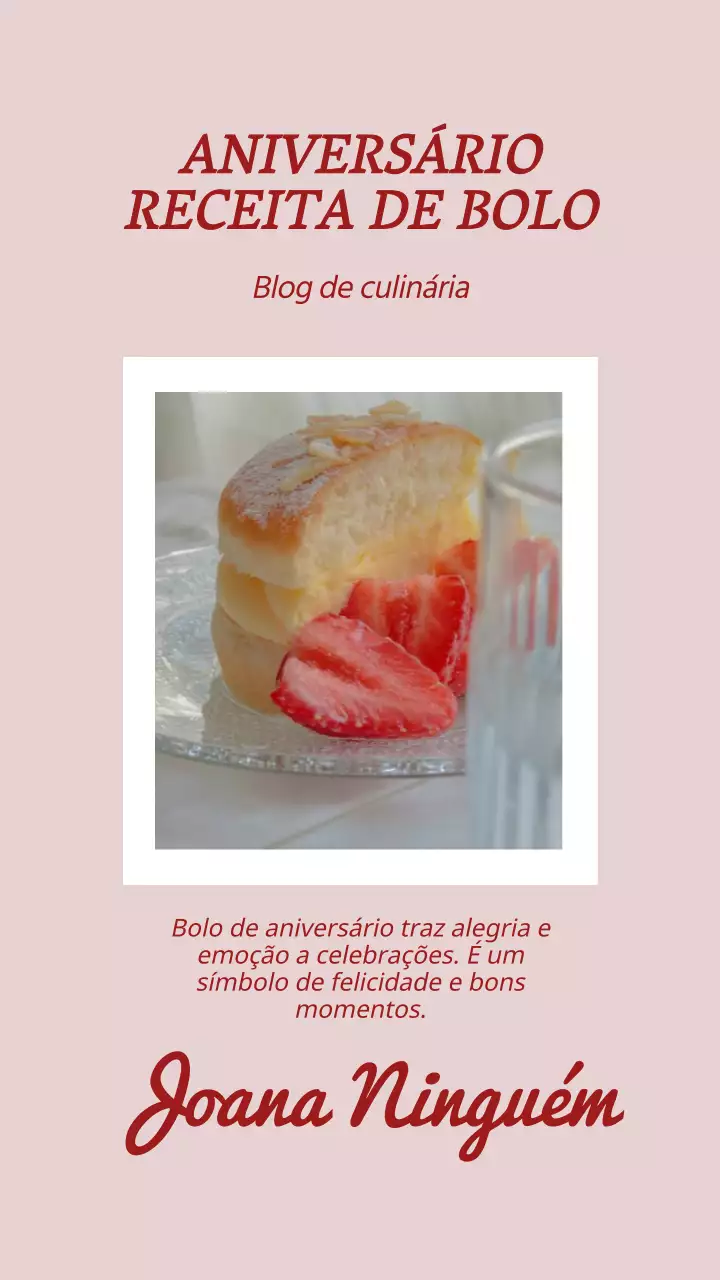 Moldura para fotografias elegante rosa e branca Promoção de receita de aniversário