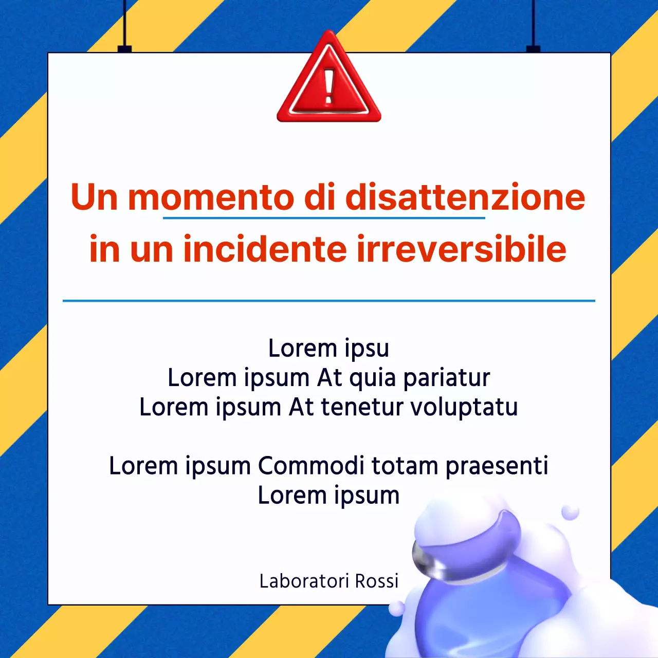 Consigli di sicurezza per il laboratorio in blu e giallo, in stile kitsch