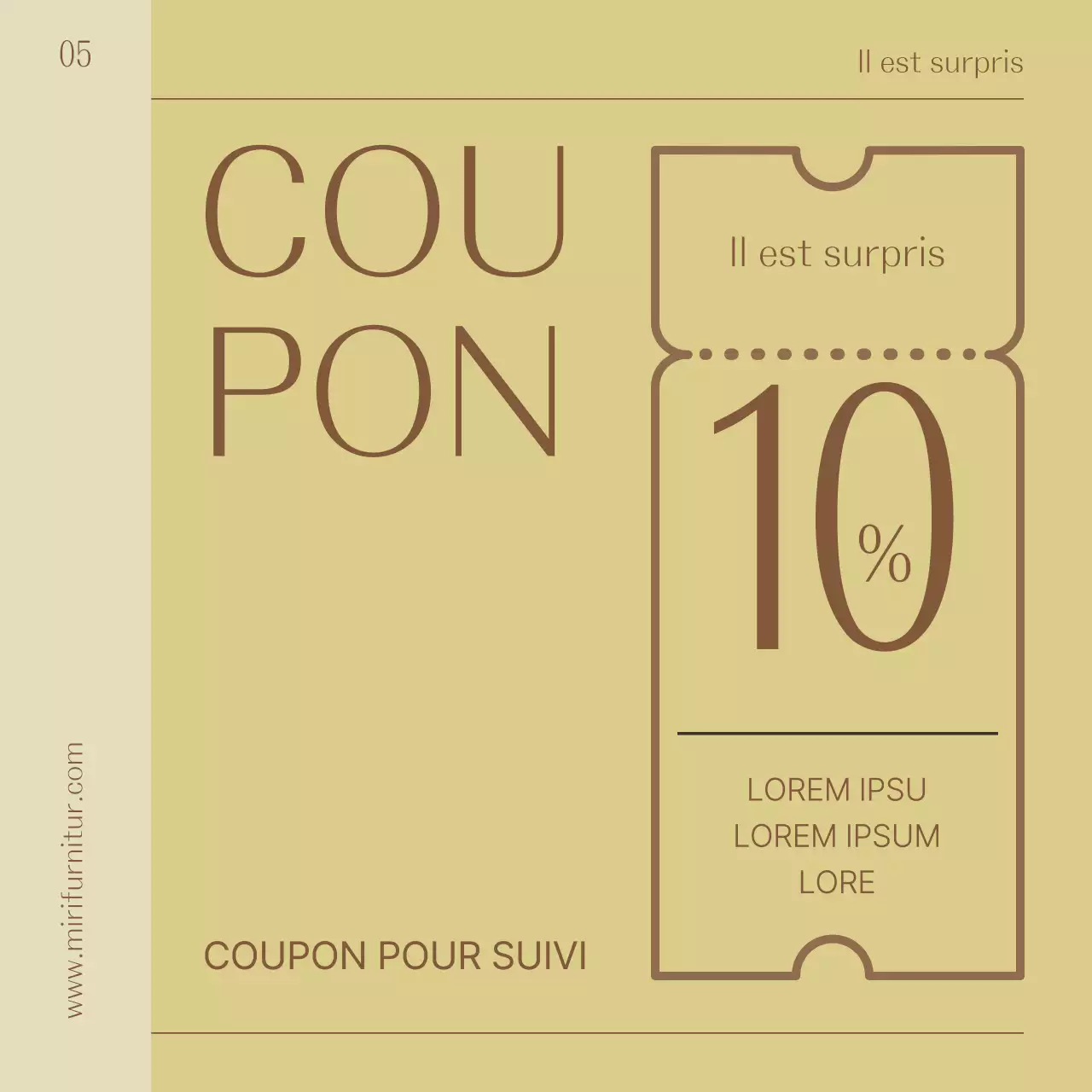 Promouvoir un produit d'ameublement d'intérieur simple dans les tons jaune et marron