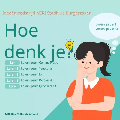 Een leuke oranje en munt ideeënwedstrijd promoten