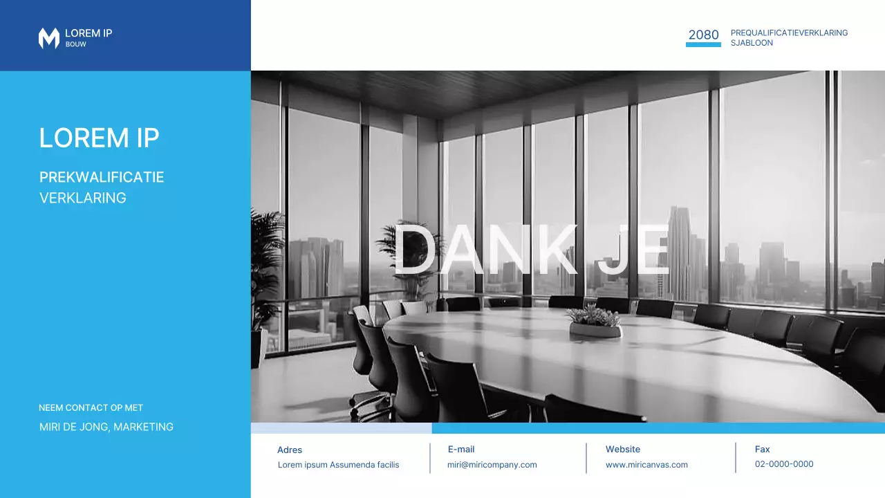 Een eenvoudig blauw en lichtblauw bouwuitnodigingsvoorstel