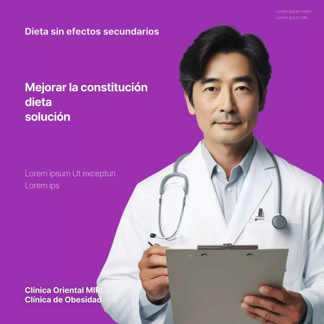 Consejos dietéticos modernos en morado y malva